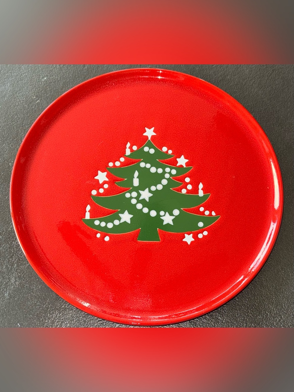 Vintage Waechtersbach Christmas Tree Platter 12” Red West Germany Pre-1989